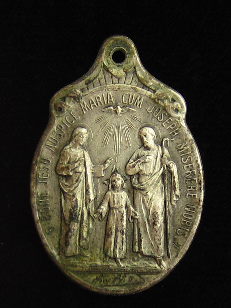 Vintage Holy Family Medal Religious Holy Catholic Jesus Mary Joseph