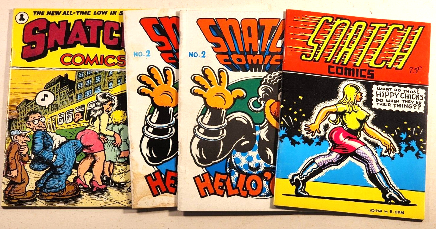 LOT of 4 SNATCH COMICS #1, #2 (2)  1968 & 1969 UNDERGROUND