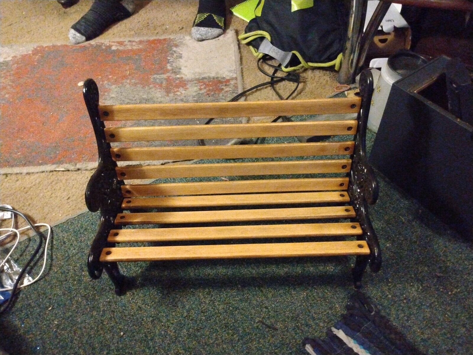 Mini Replica Wrought Iron And Wood Park Bench