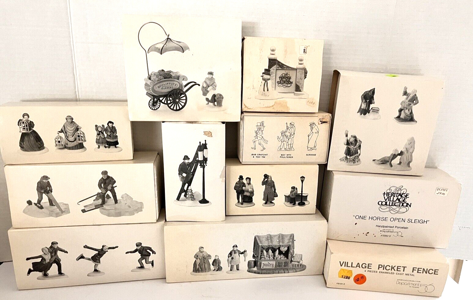 Lot of 12 Dept 56 Heritage Village Vintage  See ALL photos for specific items