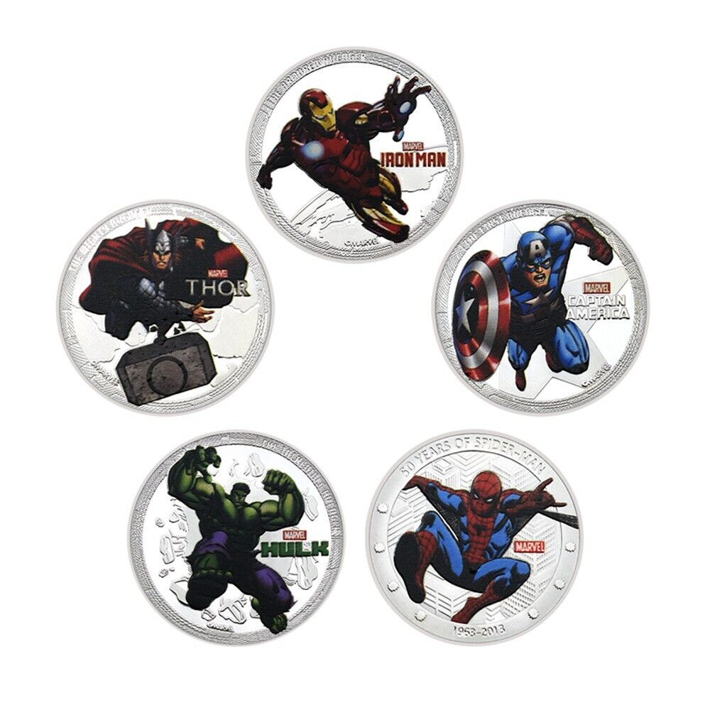 5 pcs American Super Movies Stars Silver Plated Coin For Nice Gift