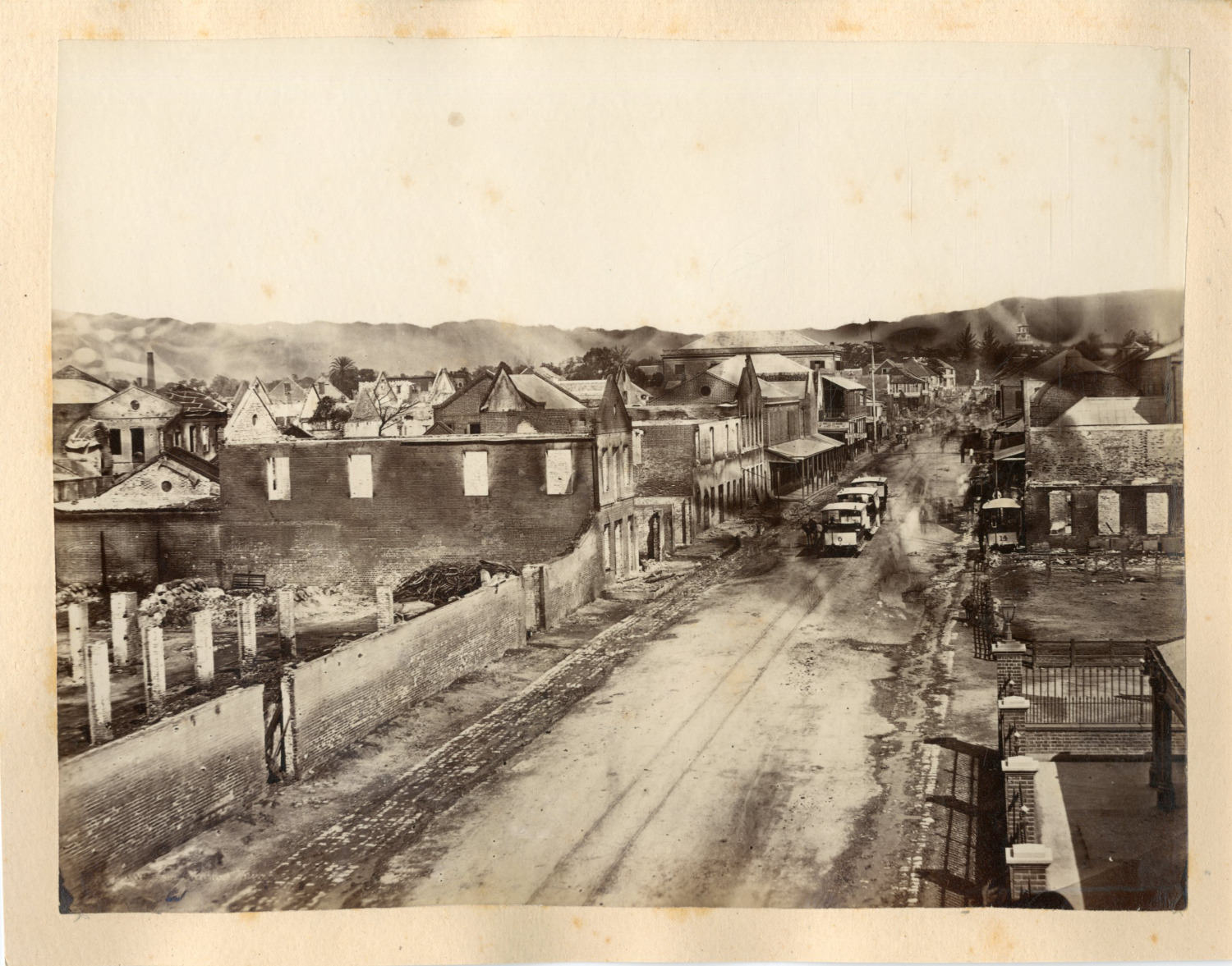 Jamaica, Kingston, After the Great Fire 1882 Vintage Albumen Print. Kingston,