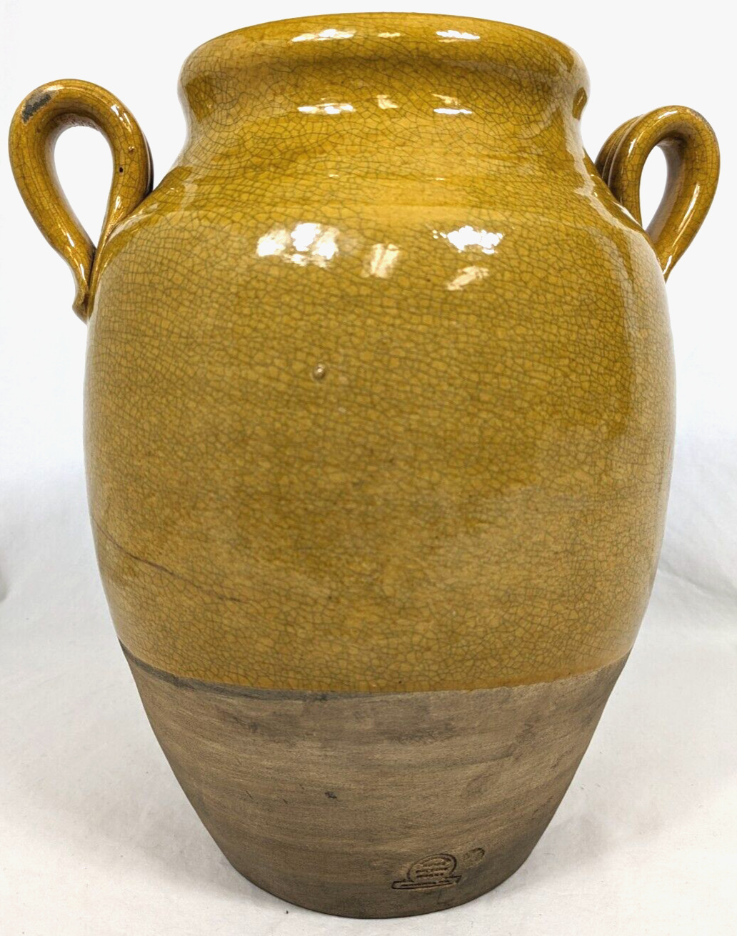 Vintage ROWE POTTERY Amphora Two Handle Jug Vase Jar Yellow Mustard 12\