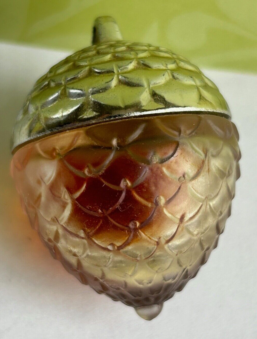 vtg Perfume Bottle Lalique Raphael Replique Pomme de Pin antique mini Acorn 1955