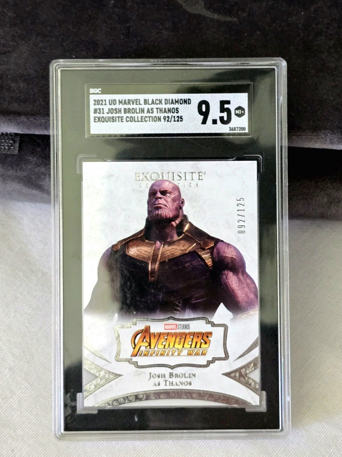 2020 2021 Marvel Black Diamond Exquisite Collection #31 Thanos Card SGC 9.5 Mint