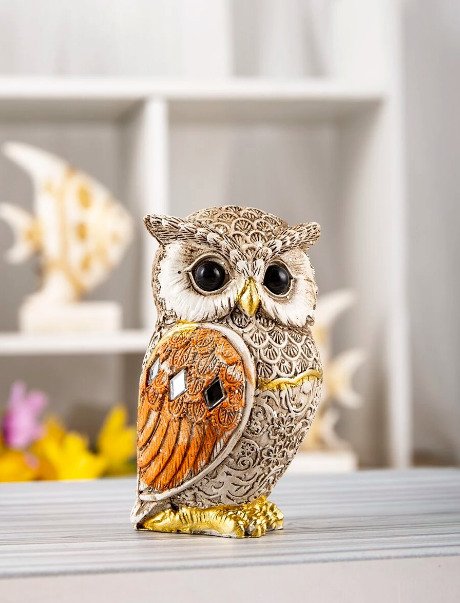 Lifelike Baby Owl Resin Ornament Wild Animal Decoration Craft Figurine For Home