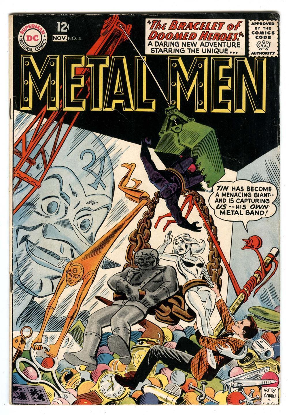 Metal Men #4 Nov 1963 TV Animated Show Coming- Classic Arcade CLAW Machine Cover