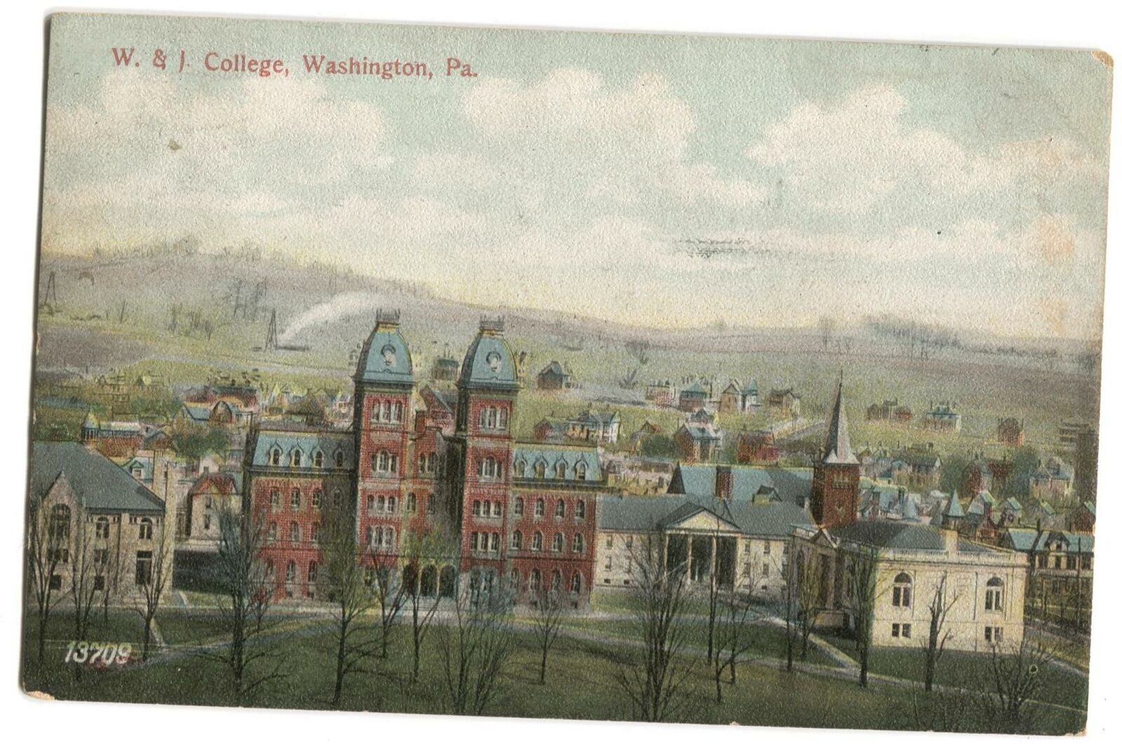 Postcard W & J College Washington PA 1907