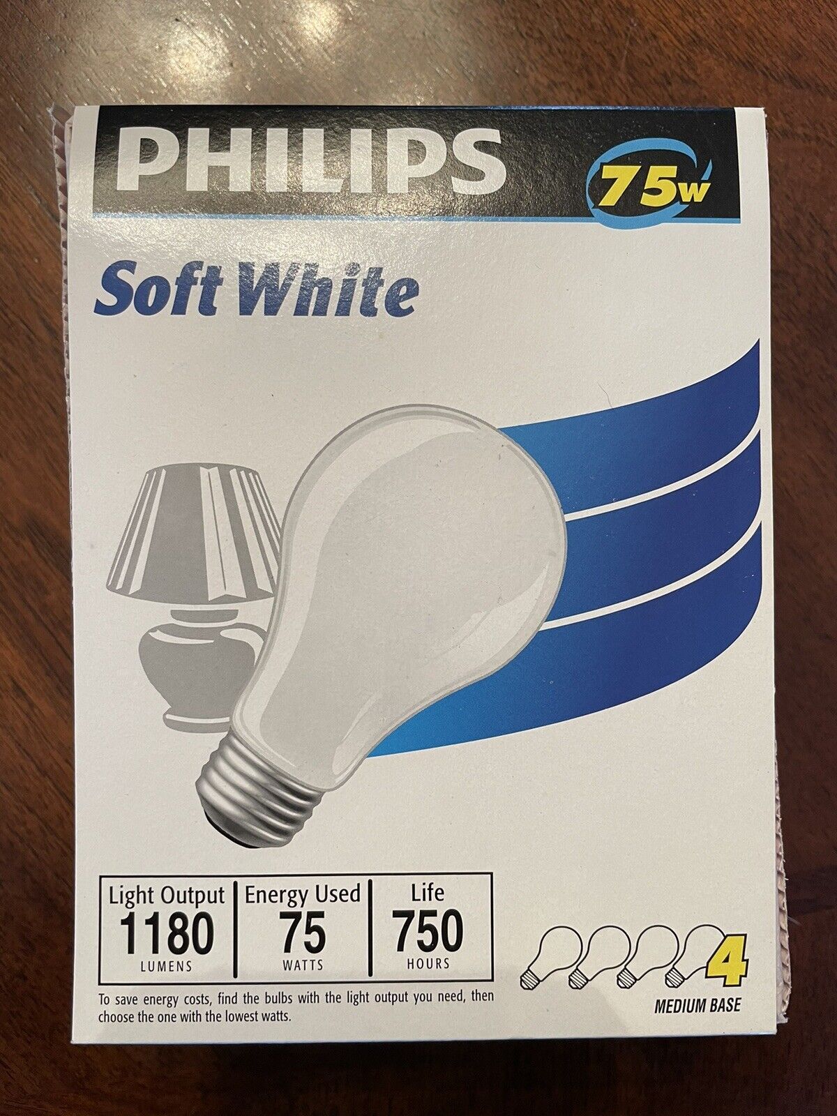 75 watt incandescent light bulbs Philips similar to GE- 1 Pack/4 Bulbs New