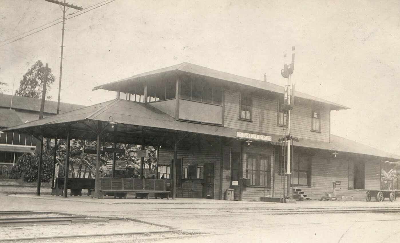 Empire Railroad Depot Station Antique Circa 1910 Real Photo Postcard RPPC