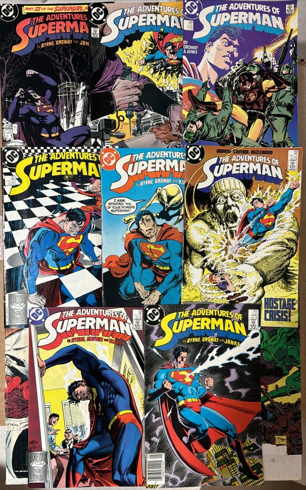 The Adventures Of Superman #439, 440, 441, 442, 443, 444, 445, 446 1988 Lot of 8