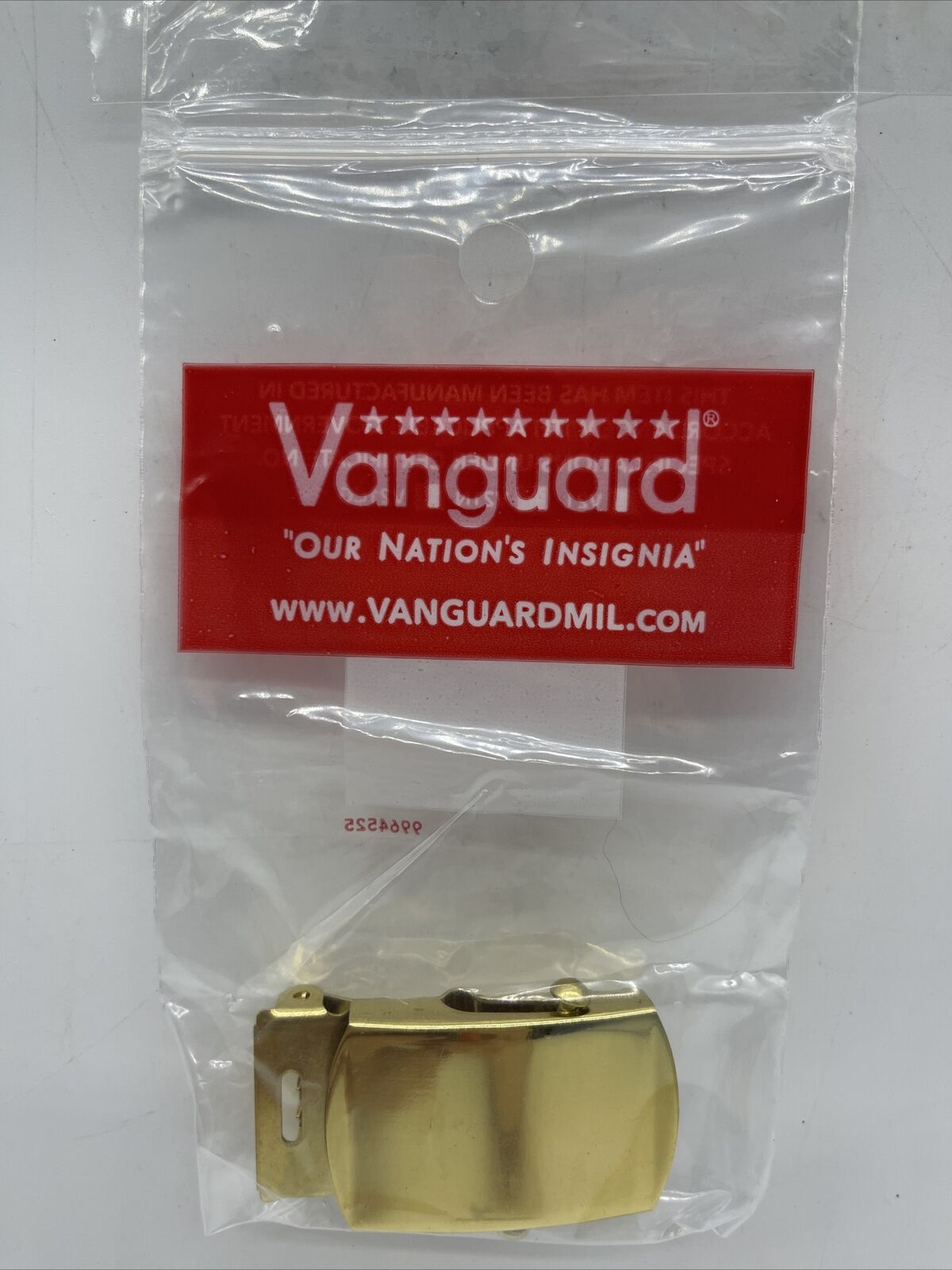 1” Vanguard V-21 Military Dress Solid Brass belt buckle MADE IN USA-NEW IN BAG