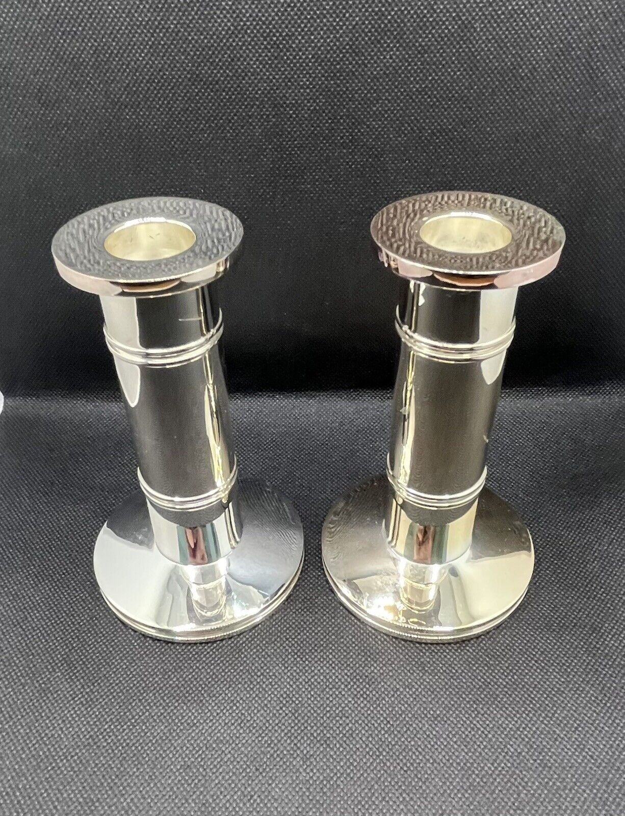 Kate Spade NY Lenox Silver Plated Candlesticks Pillar Candle Holders Pair Of 2