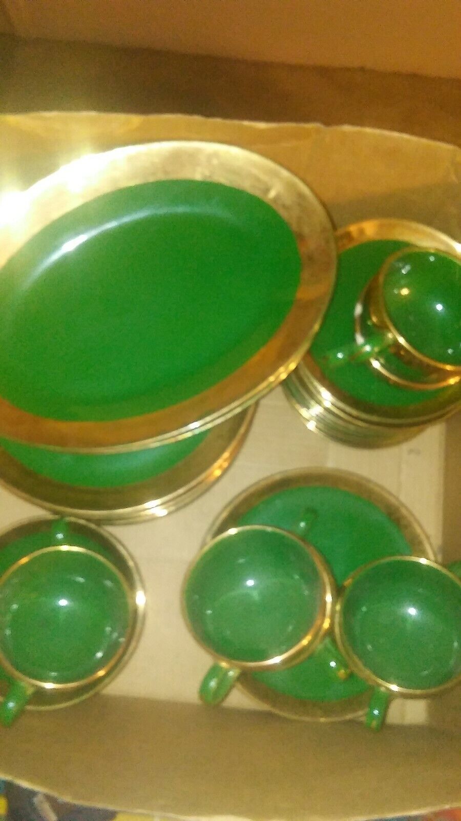 Vintage Green O Gold 22k 49 piece set 