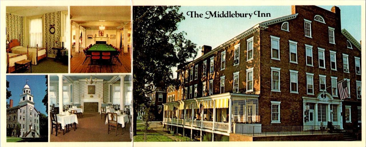 Middlebury, VT Vermont MIDDLEBURY INN Hotel & Restaurant Views  3½ X 8¾ Postcard