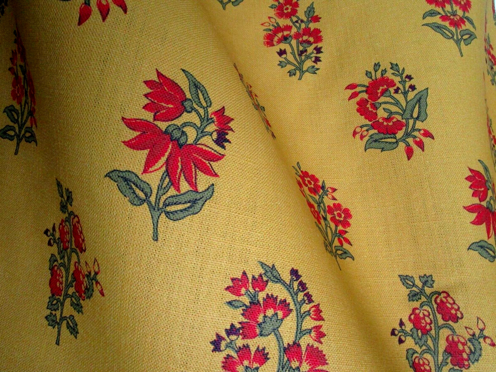 Christopher Moore Tarascon Yellow Linen Indienne Floral French Cntry Fabric 85\