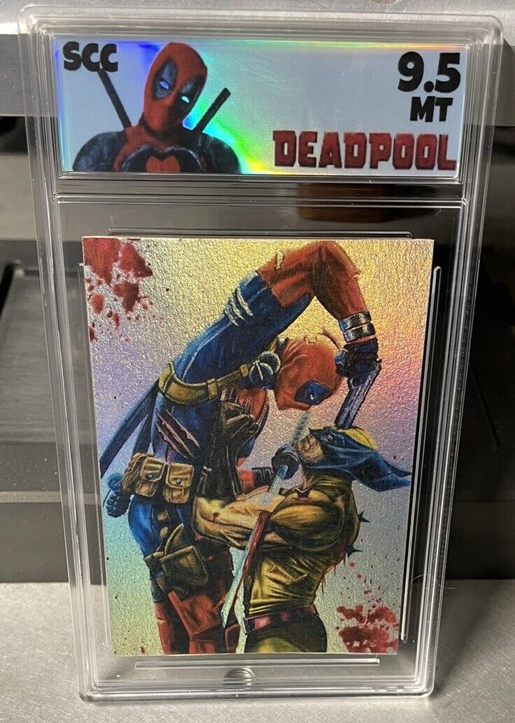 Deadpool Vs Wolverine holographic Novelty card graded 9.5 Scc Grading