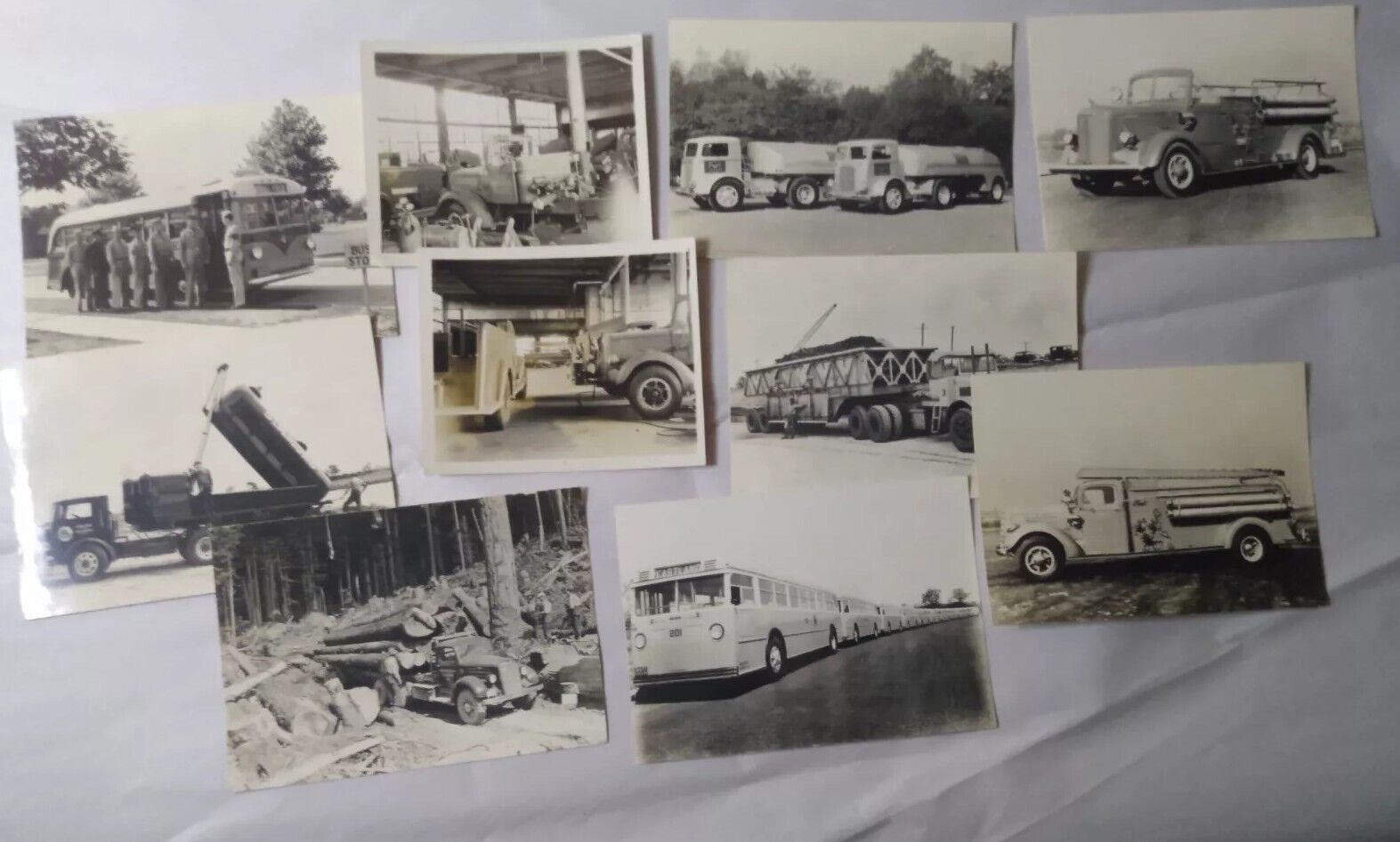 10 Vintage Early 1940s Mack Truck Photograph Lot 