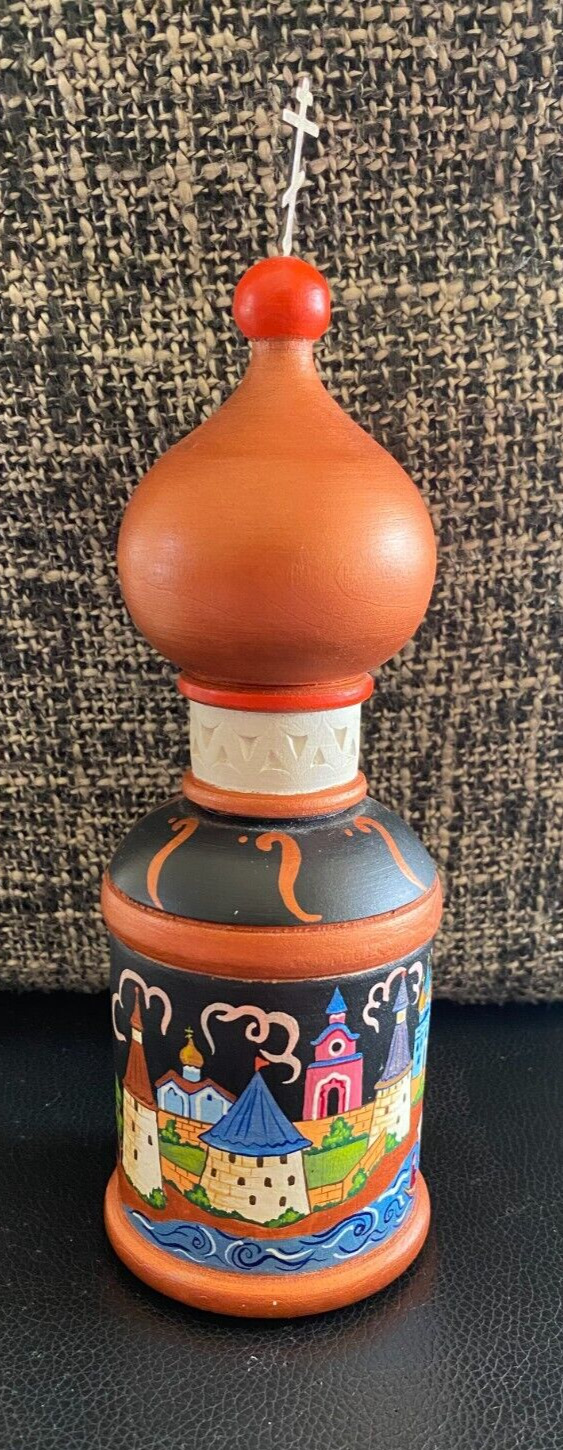 Russian Wooden Hand Carved/ Painted Orthodox Cathedral Tower Bell~~8\