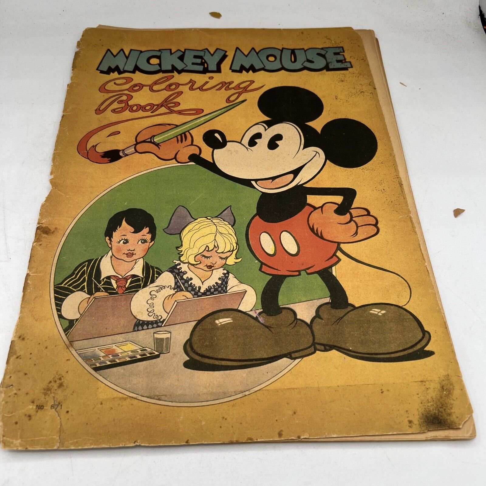 ANTIQUE VINTAGE DISNEY MICKEY MOUSE COLORING BOOK