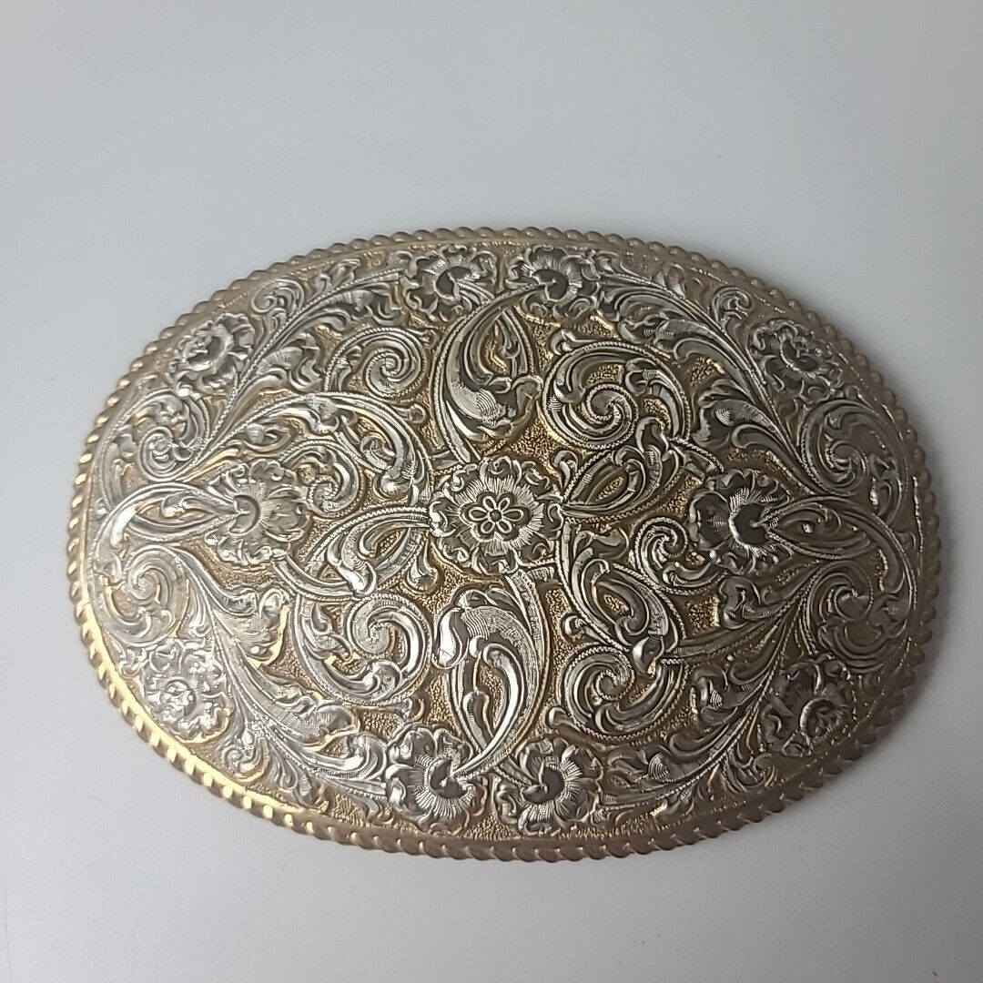 Floral Scroll Pattern Lg El Arturo Bronze Belt Buckle by Crumrine Jewelers 10oz 