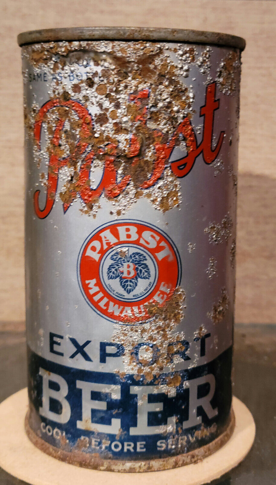 1935 PABST EXPORT LONG OPENER FLAT TOP BEER CAN PREMIER-PABST IRTP OI MILWAUKEE