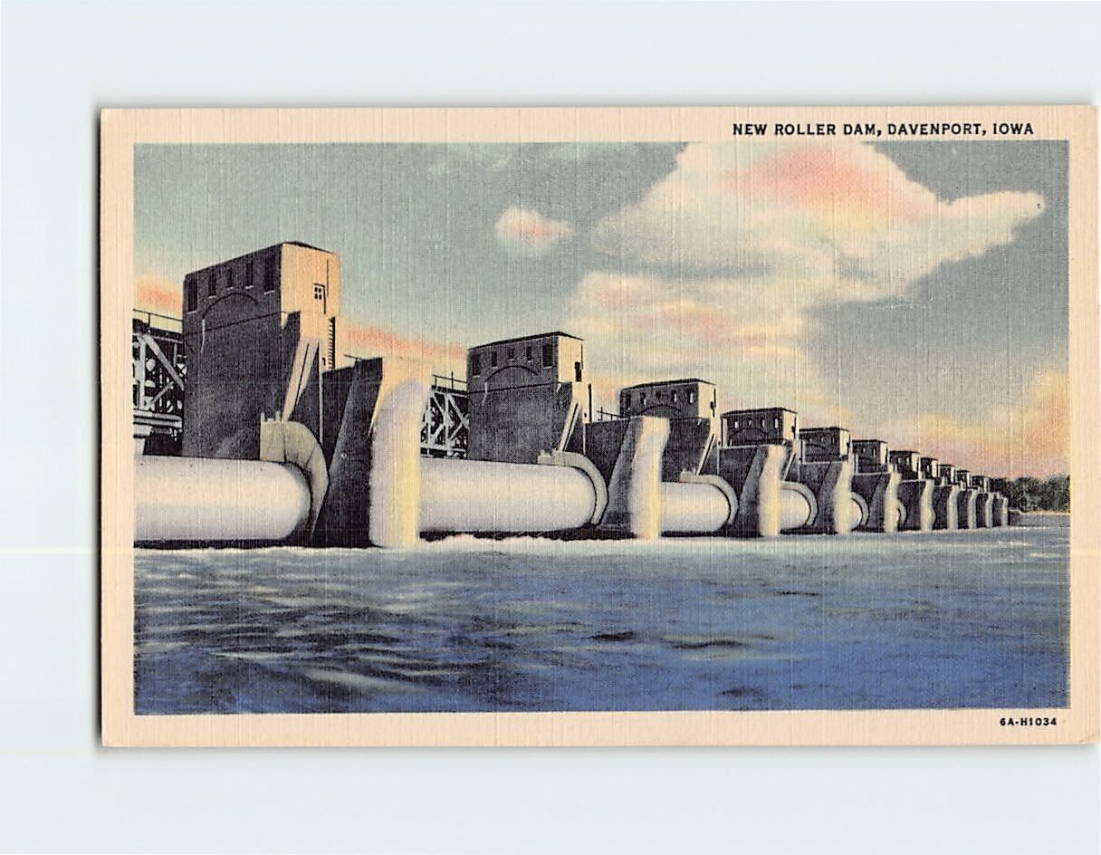Postcard New Roller Dam Davenport Iowa USA