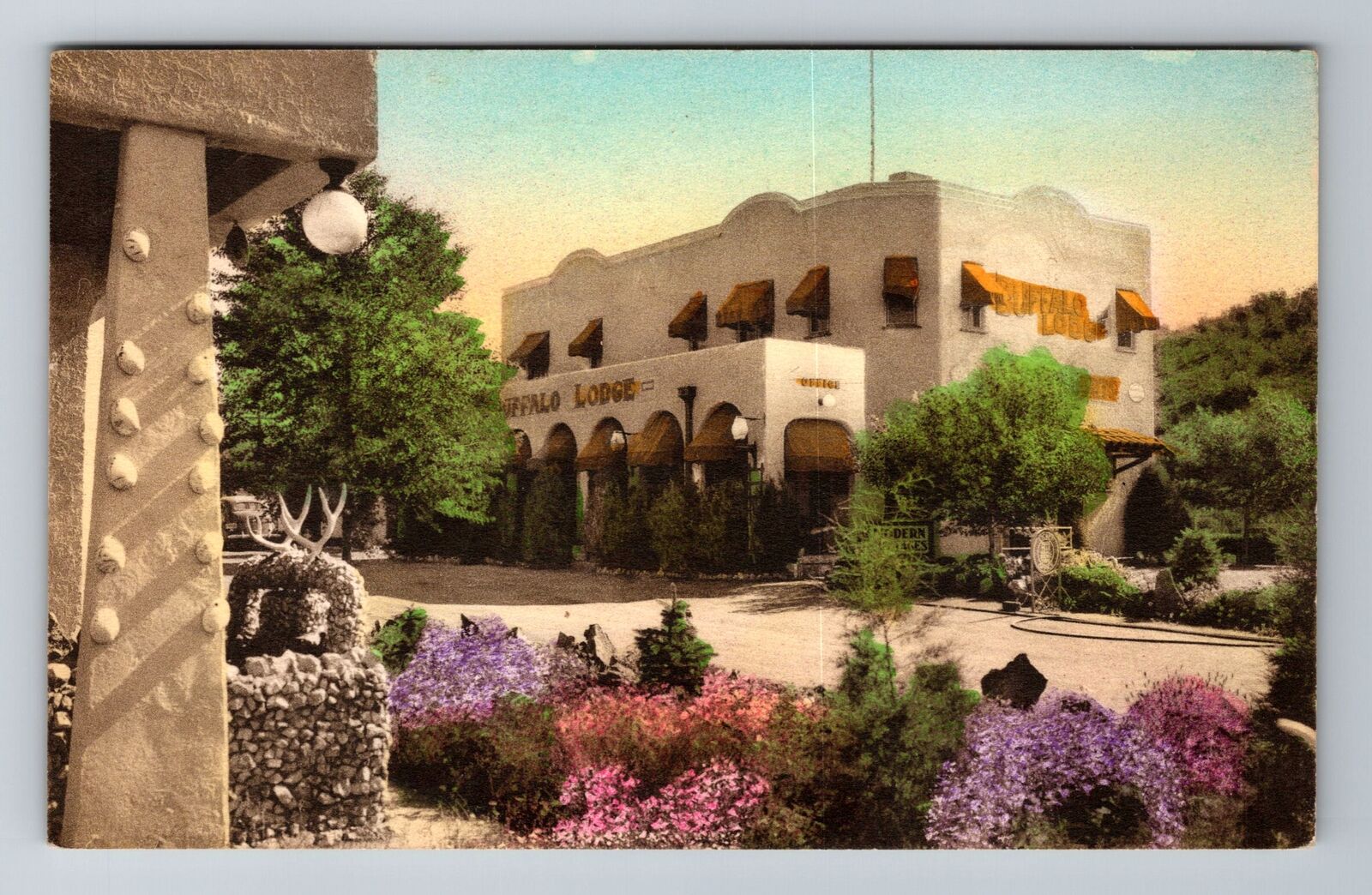 Colorado Springs CO-Colorado, Buffalo Lodge, Advertising, c1939 Vintage Postcard