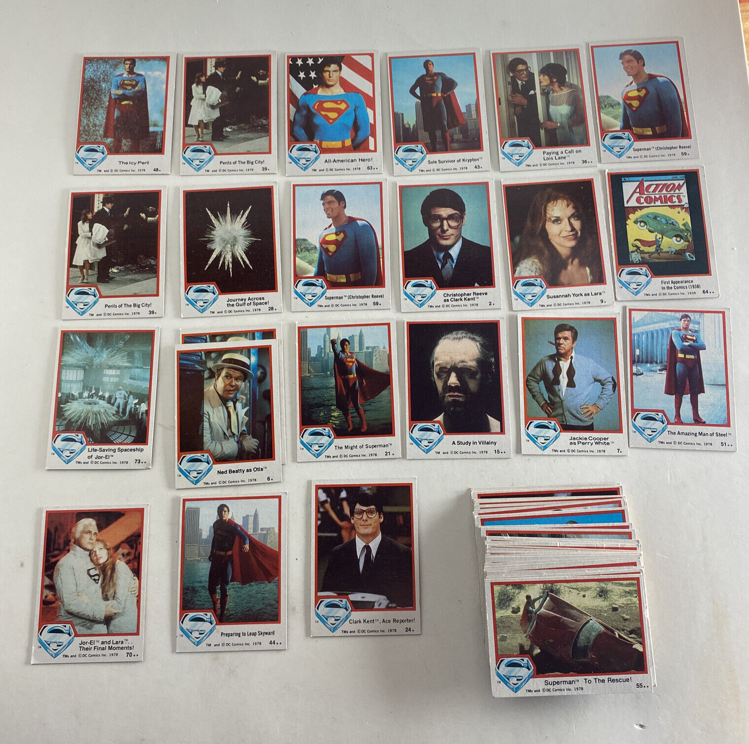 1978 Superman Series 1 - Movie Trading Cards Lot of 52