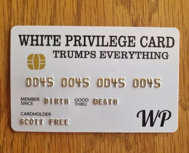 W. Privilege or Official Race Card, NEW, Joke, Prank, Prop, Replica credit/debit