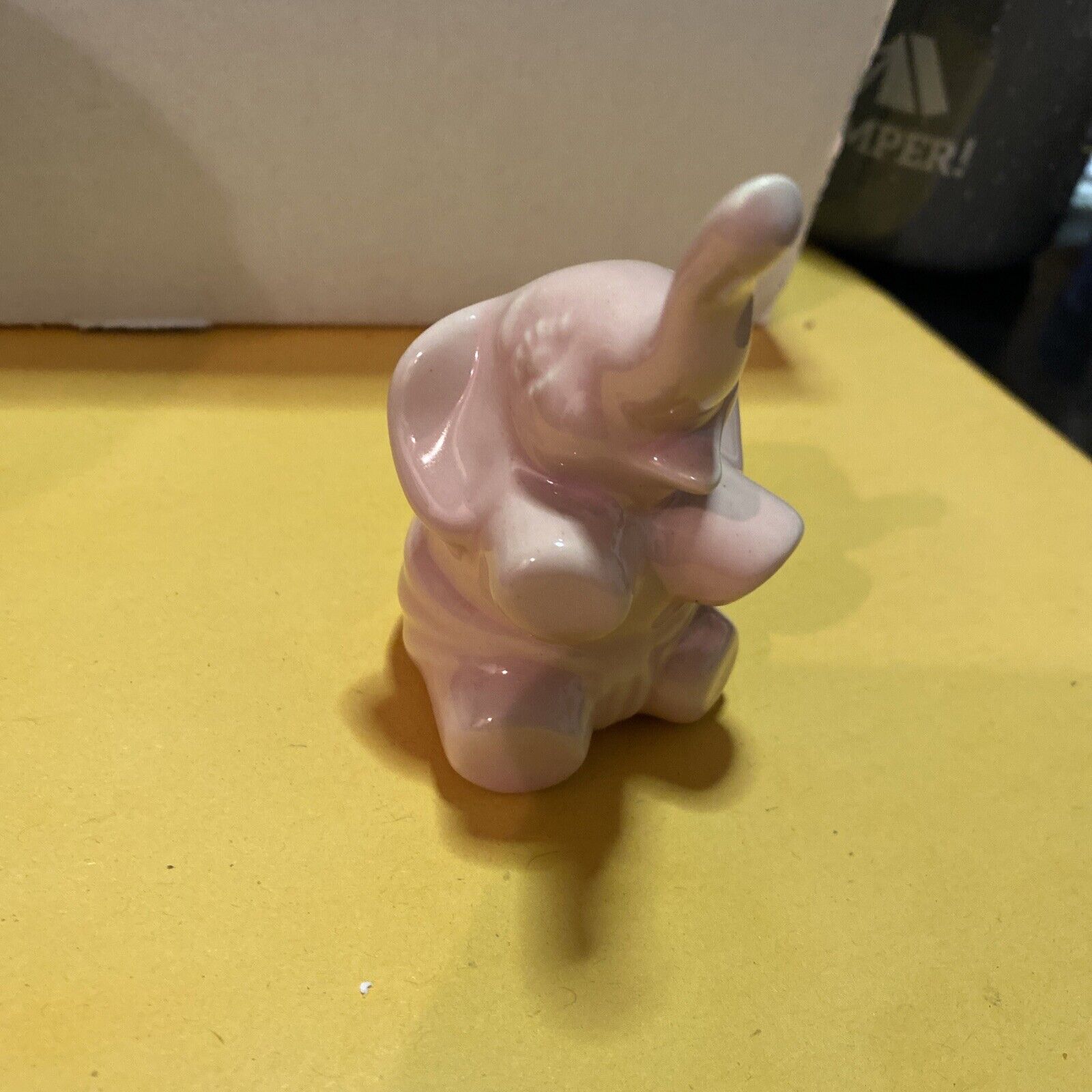Vintage Ceramic Elephant (Pink) Decorative Collectible 