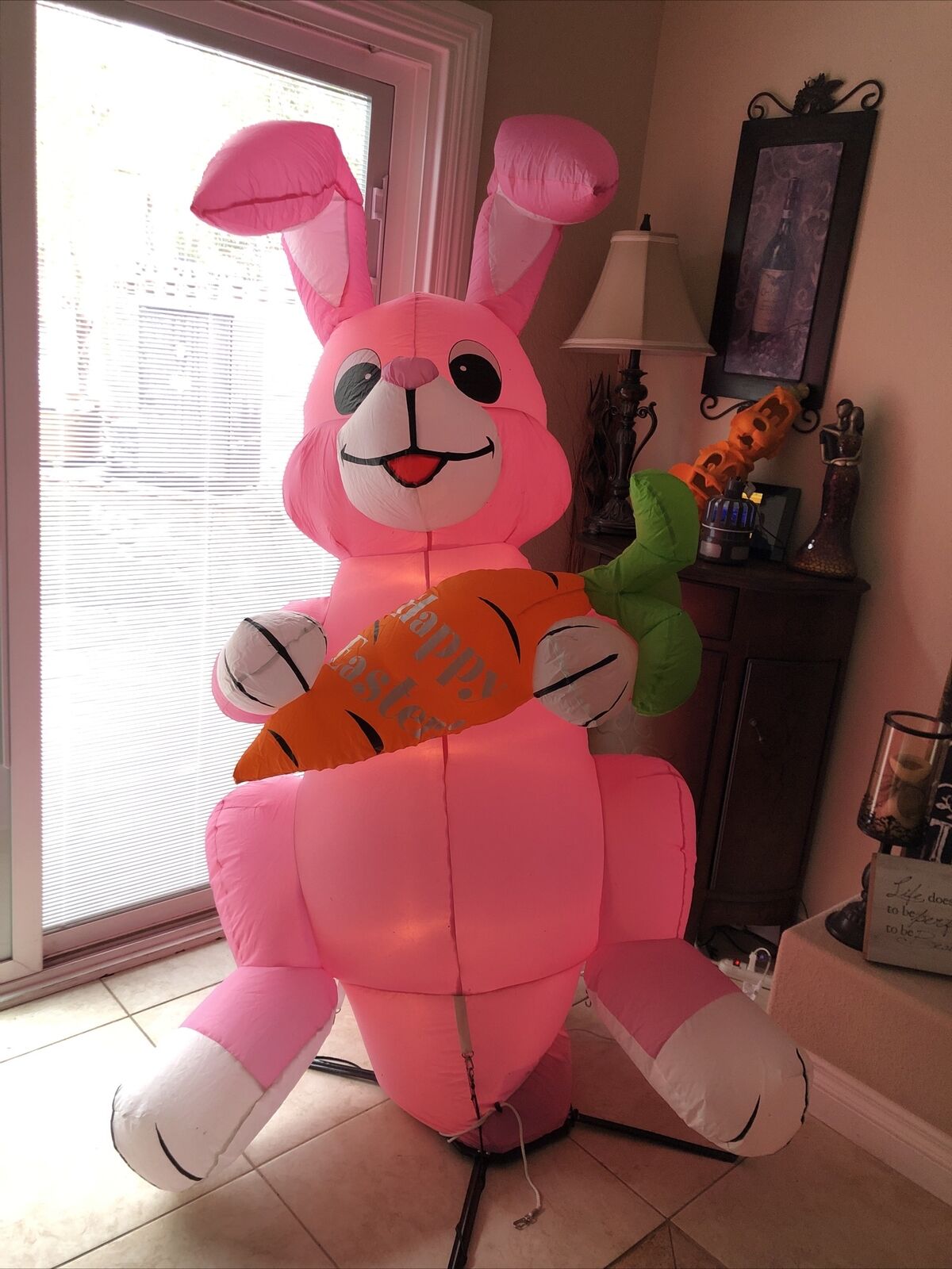 2004 GEMMY INFLATABLE AIRBLOWN Happy EASTER BUNNY RABBIT  6’