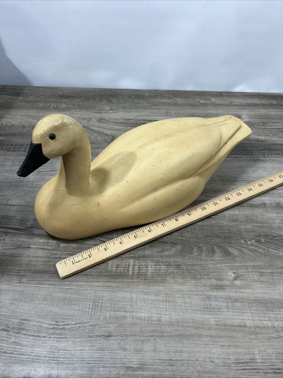 Vintage Hand Carved Wood Goose Hand Painted 15\