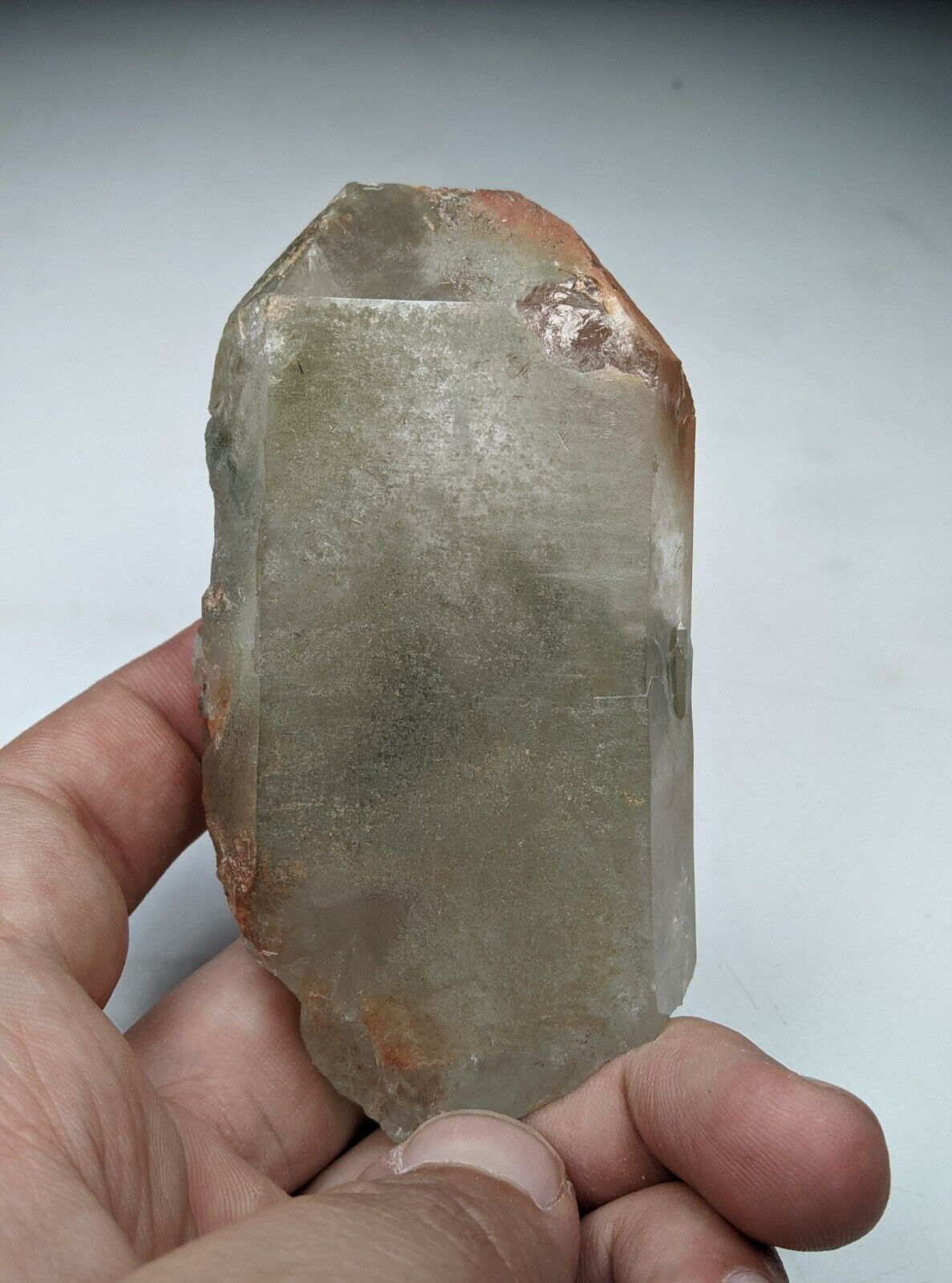 Chlorite and iron oxide included quartz Crystal from Balochistan Pakistan