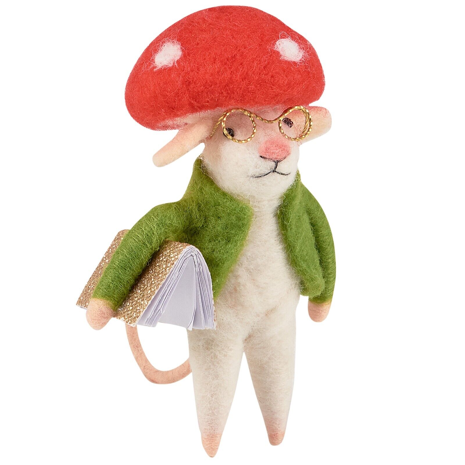 Primitives By Kathy Felt Mushroom Mouse Ornament Critter Gift Holiday Garden