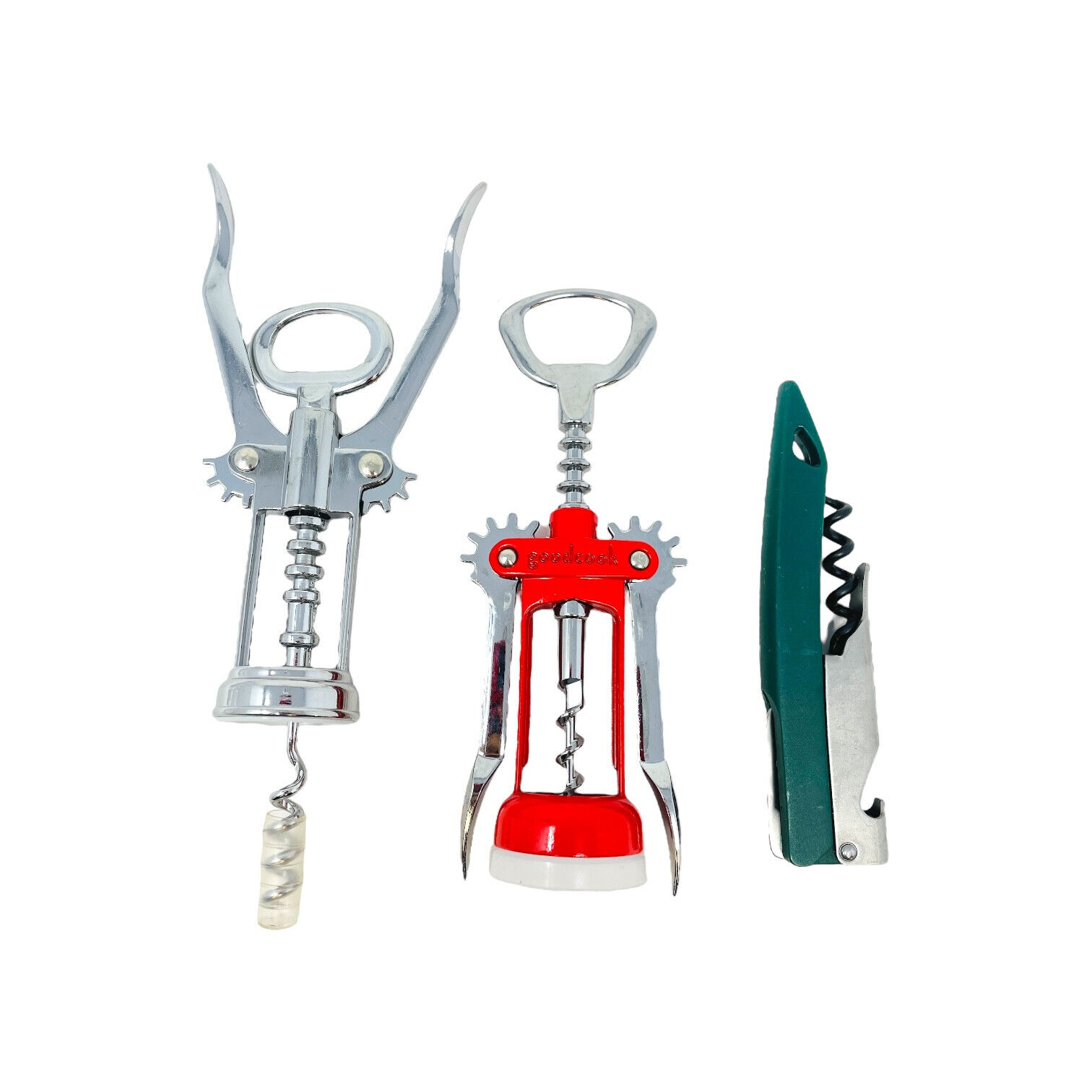 3 Pcs Goodcook and Assorted Winged Wine Corkscrew, Bottle Opener