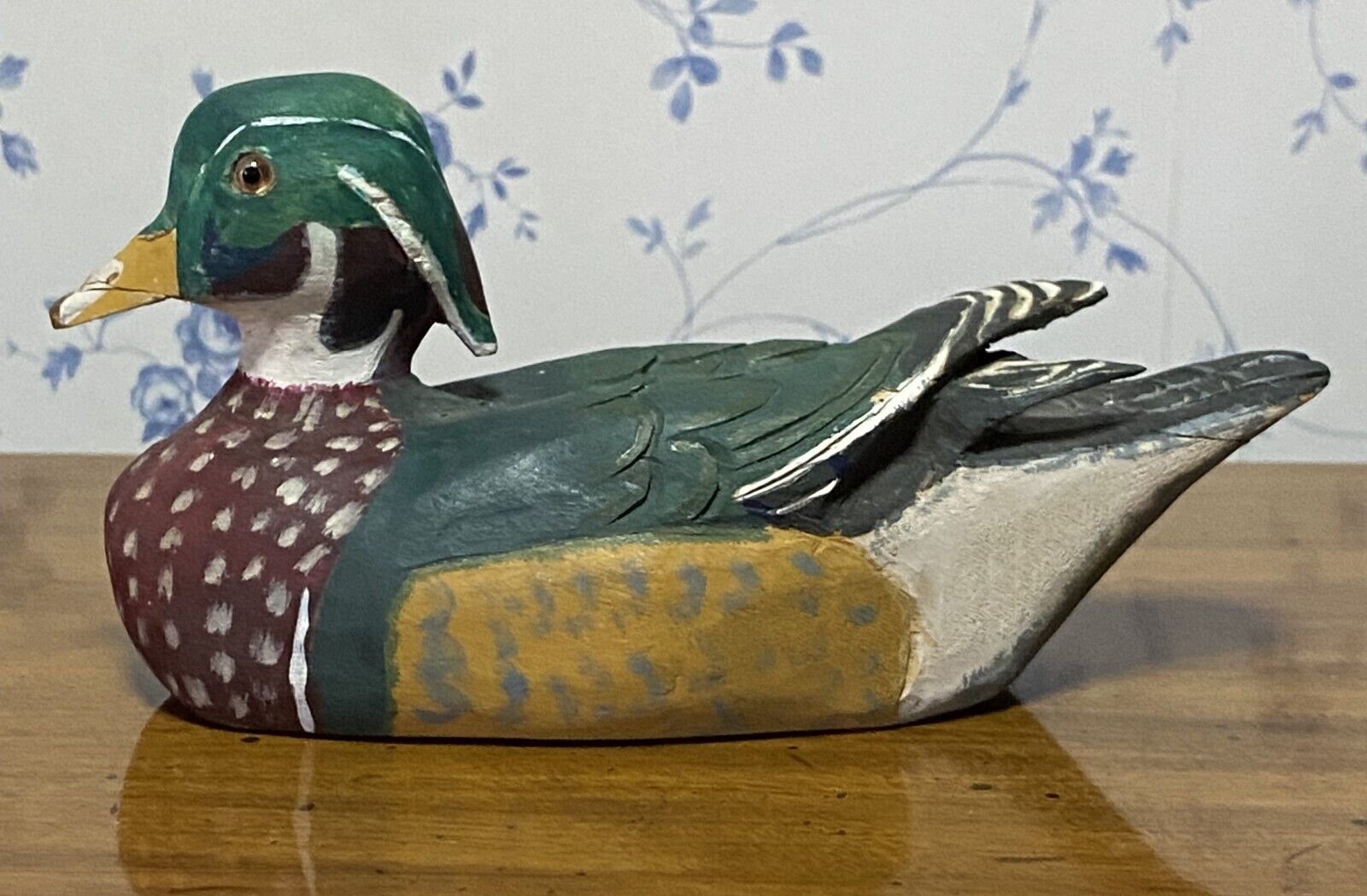 Vintage Wood Duck ~ Hand Carved, Hand Painted Wooden Carving 6\