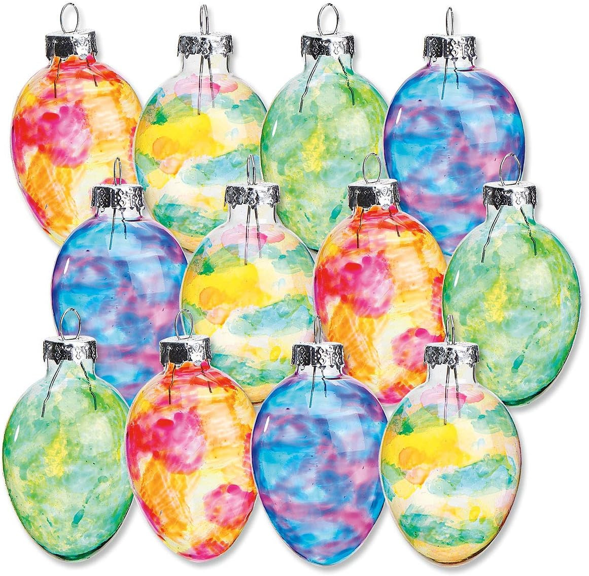 Stained Glass Easter Egg Ornaments-Holiday Home Decor,Spring Themed Tree Decorat