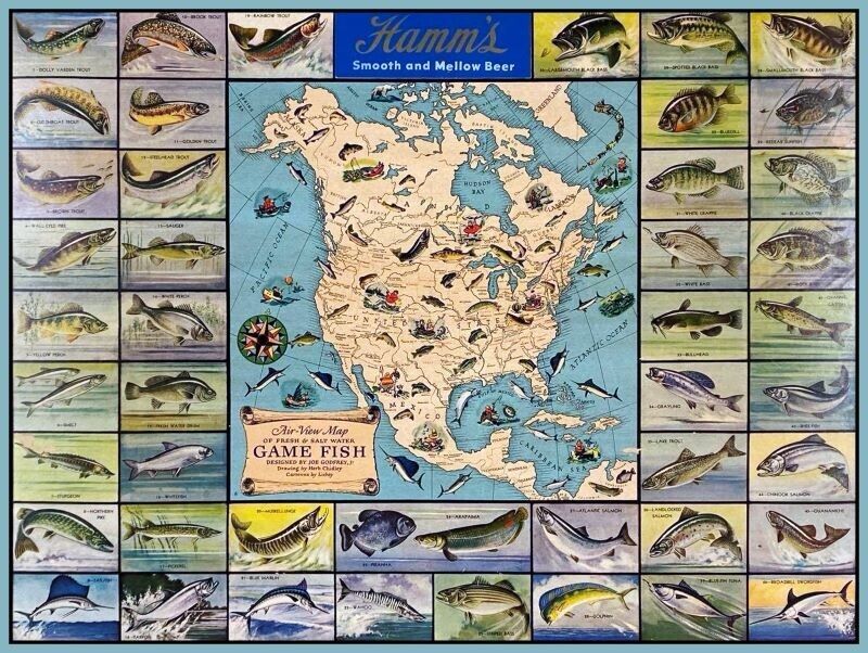 Hamm\'s Beer - Game Fish of the Americas NEW METAL SIGN: 12x16\
