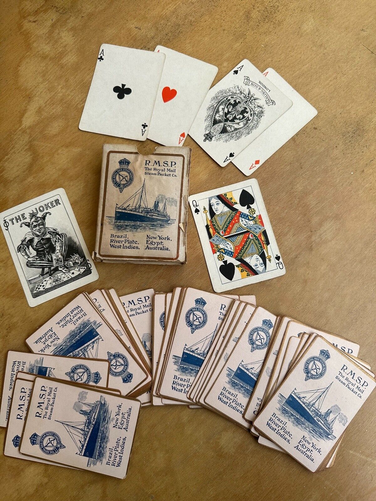 antique and rare playing cards deck 19th century  Ship - R.M.S.P.