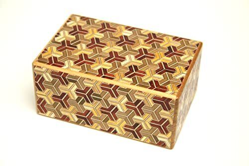 Japanese Yosegi Puzzle Box Secret Trick 35 +1 Steps Karakuri Auspicious pattern