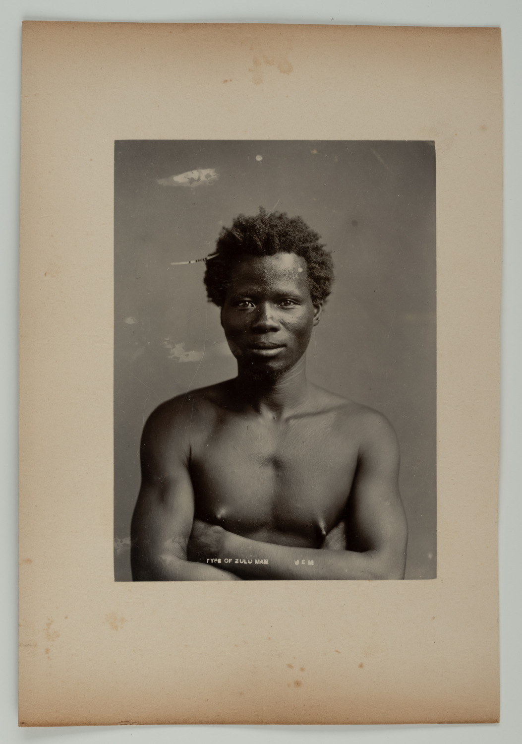 J.E.M. Portrait of a Zulu Man with a Pin in Hair, Africa 