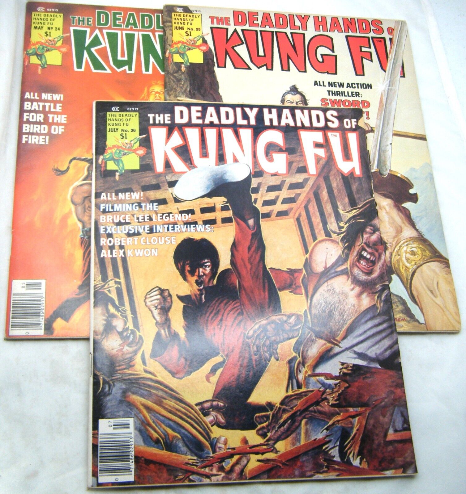 Mixed Lot of 3 The Deadly Hands of Kung Fu Issues 24, 25,26 SwordQuest Shang Chi