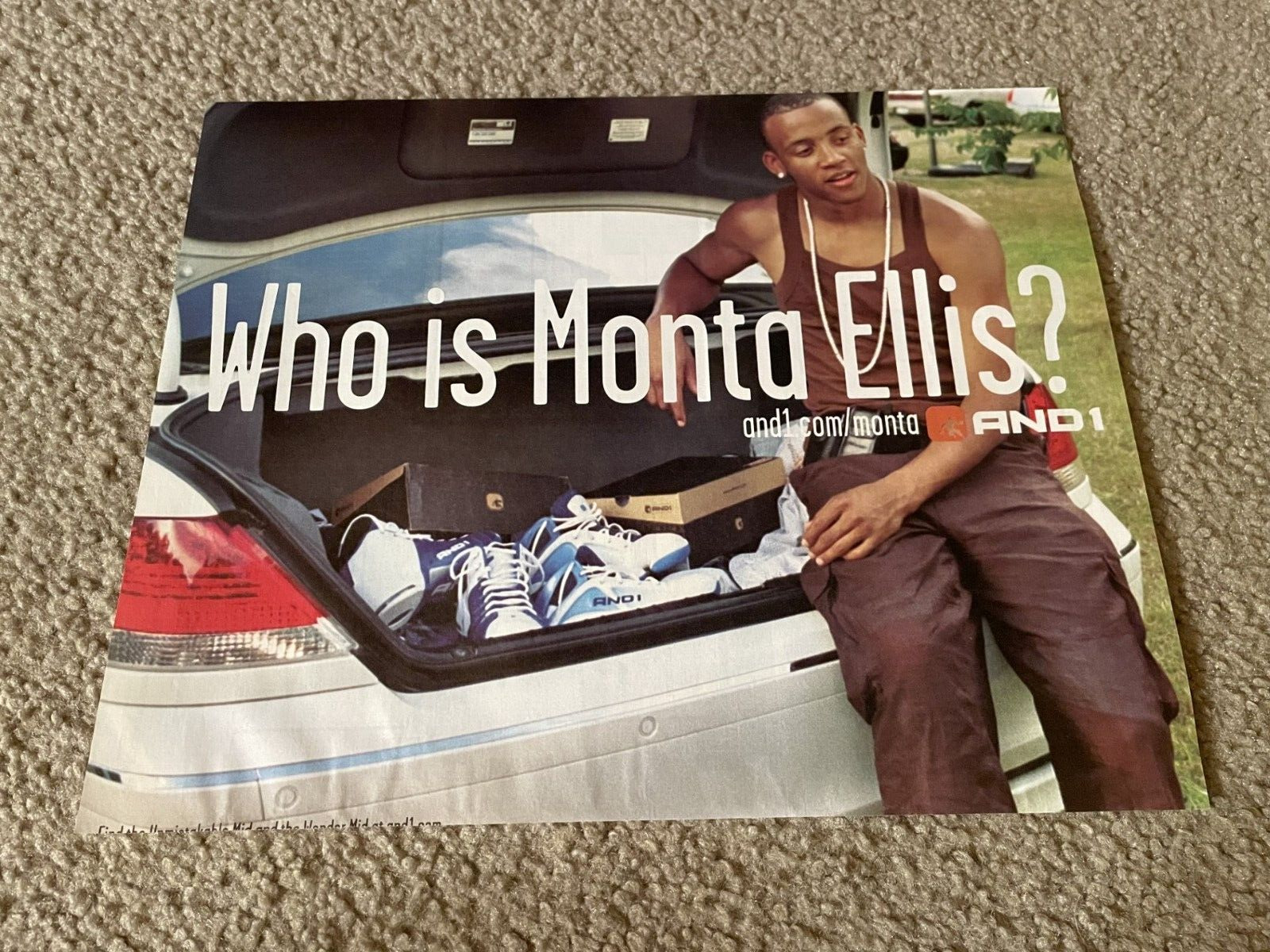 Vintage 2007 MONTA ELLIS AND1 MONTA Basketball Shoes Poster Print Ad