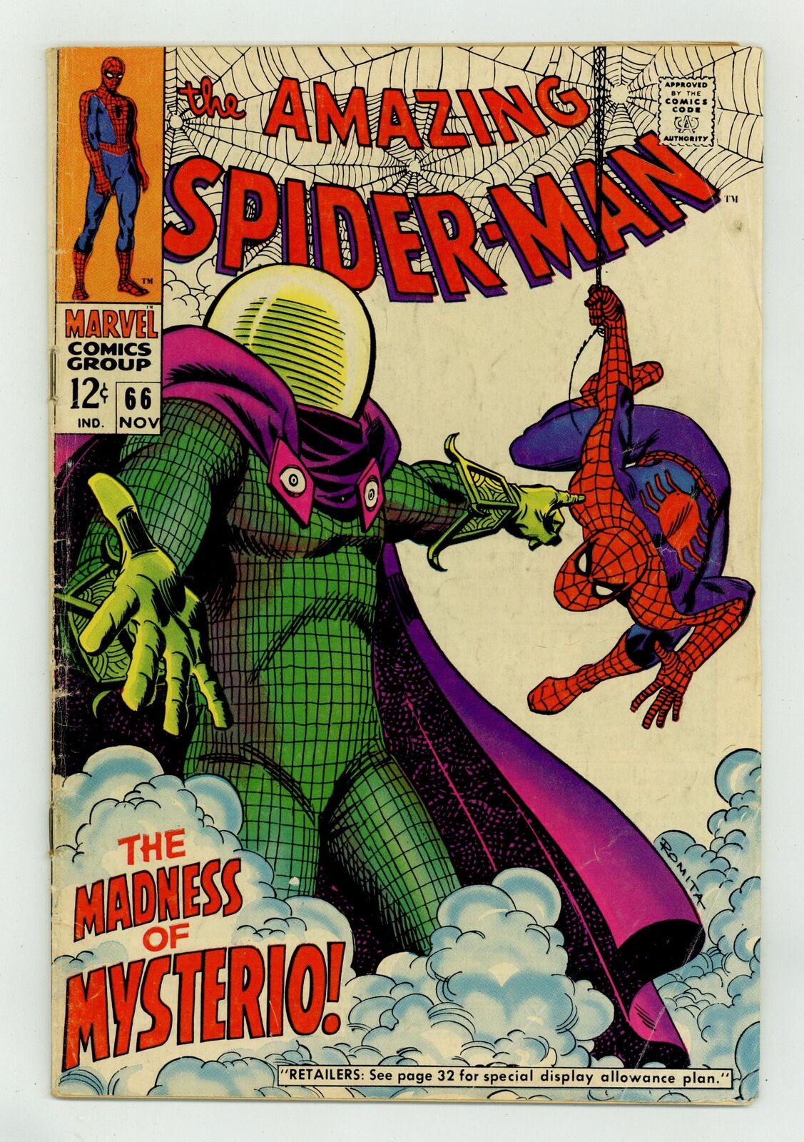 Amazing Spider-Man #66 VG- 3.5 1968
