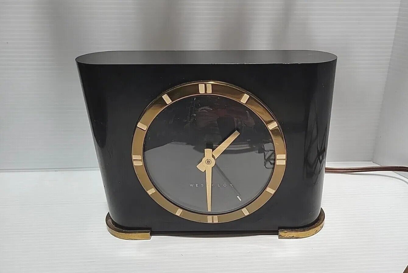 Westclox 1930\'s Art Deco Ben Franklin  Electric Mantle Clock 6 ft Cord Bakelite 