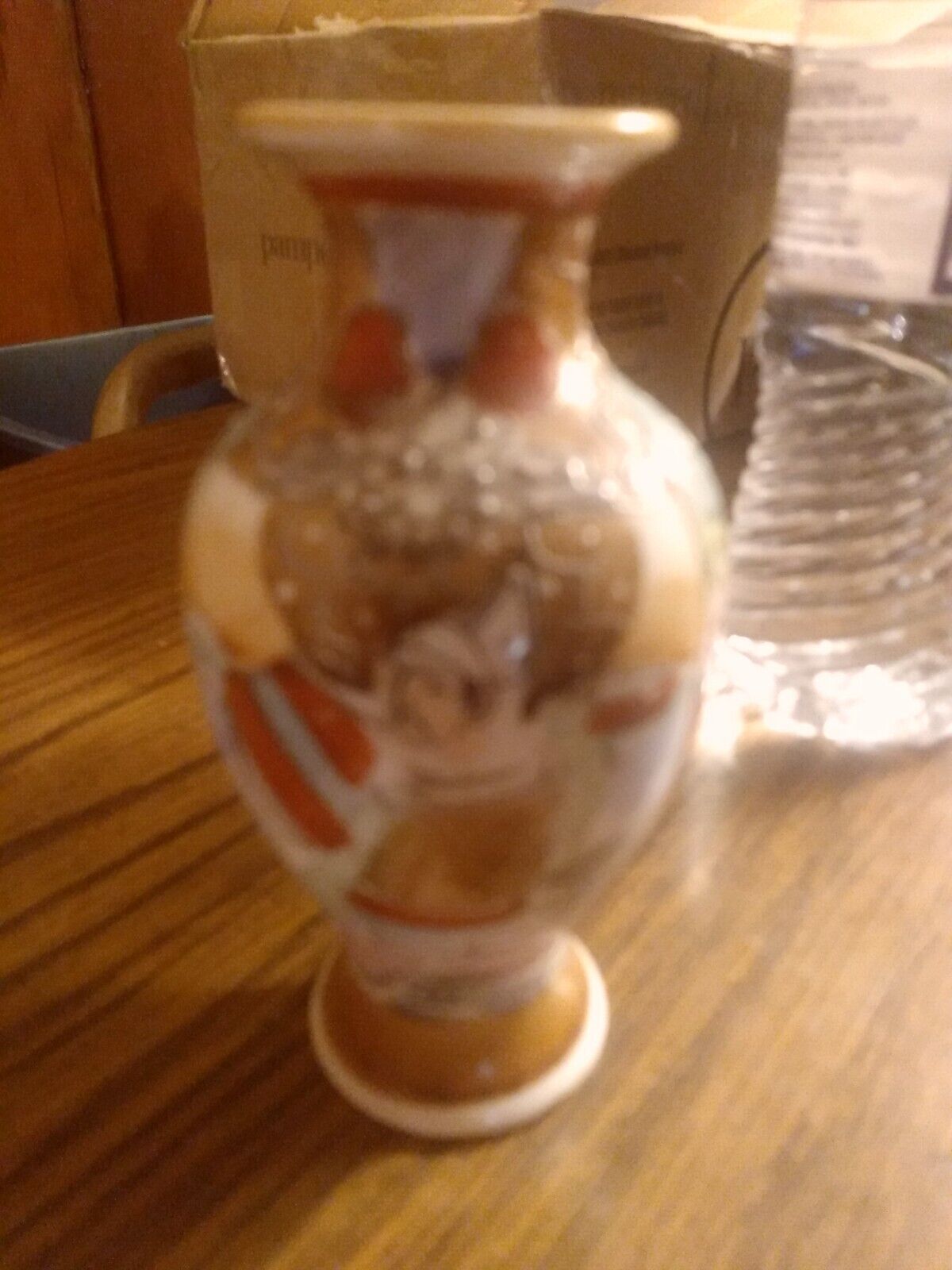 Petite Vintage Cloisonné Vase hand painted. 