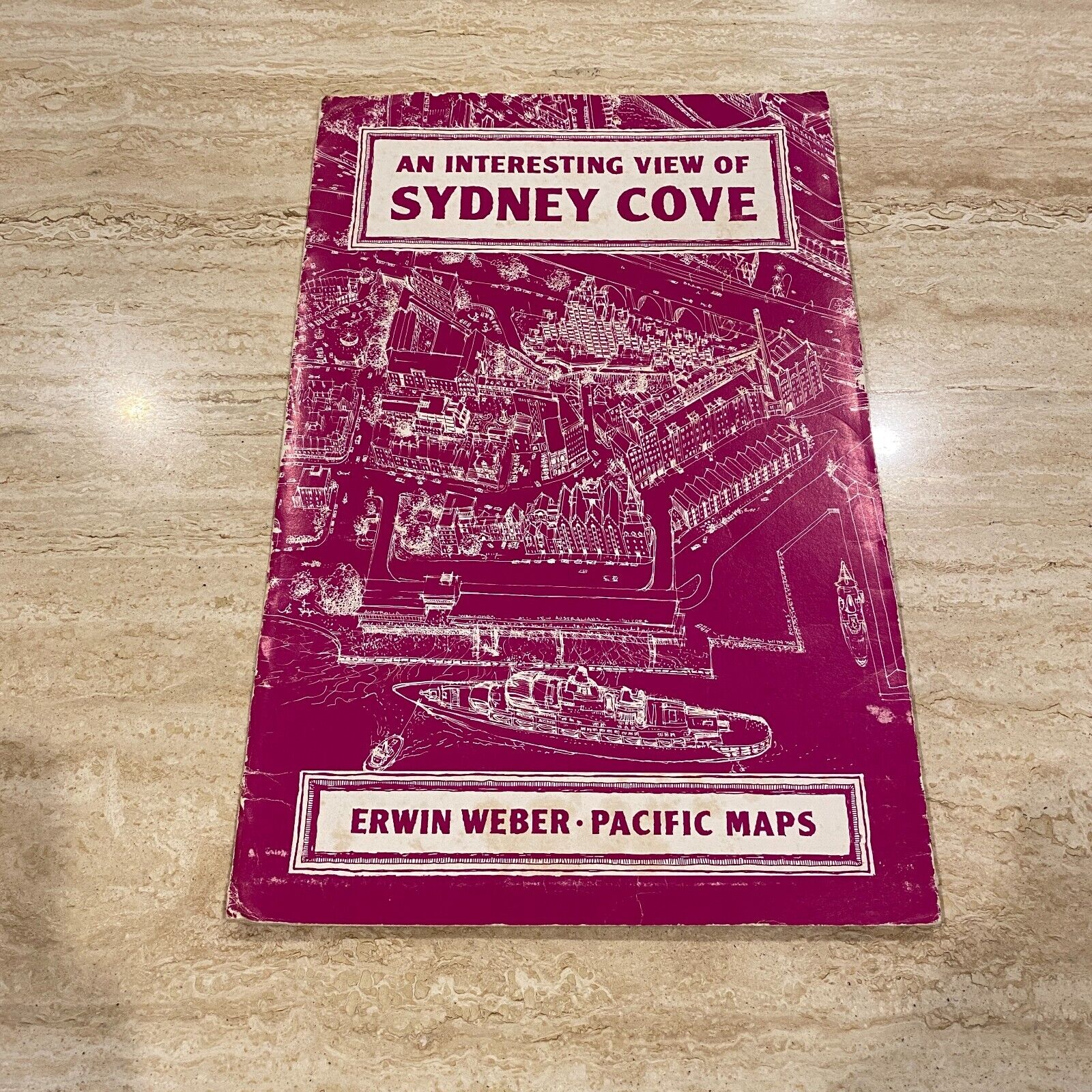 Large Vintage Fold-Out Map: Interesting View Sydney Cove - E. Weber Pacific Maps