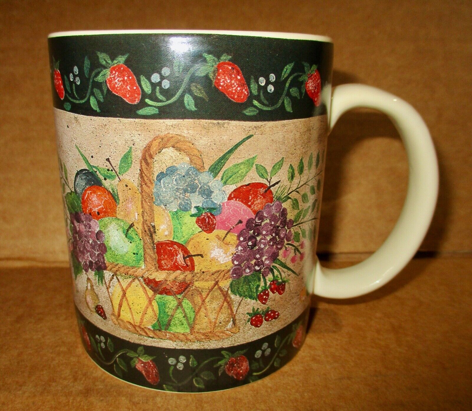 Lang & Wise Primitives Collector Mug FRUIT BASKET By Ellen Stouffer ES#12~2001