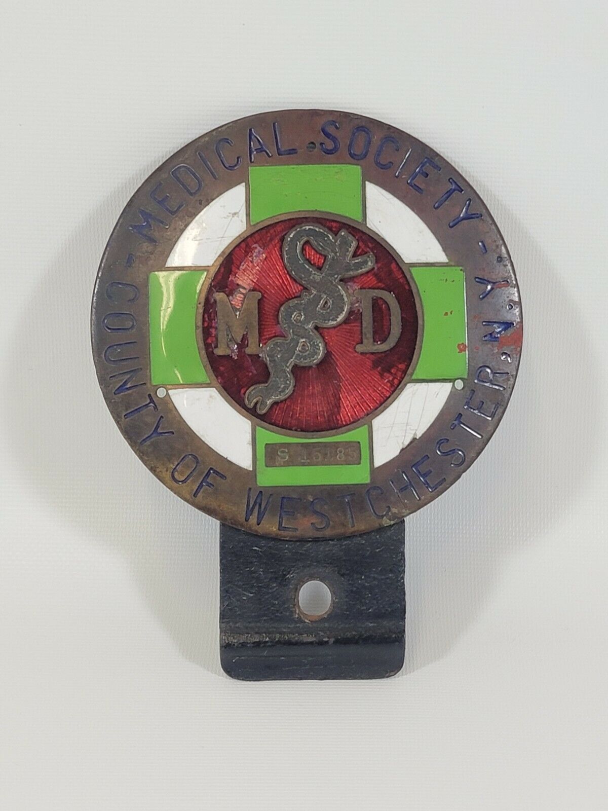 Vintage Antique Medical Society Westchester County N.Y. Bronze Badge Medallion 